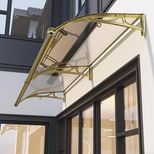 Fenster-Regenschutz,Vordach für die Haustür,Außenmarkise,Überdachungen,Schalldämmung,Polycarbonat-Abdeckung,Aluminiumhalterung,UV-Schutz,Regen,Schnee,Terrassen-Veranda-Markise (100x240cm/39