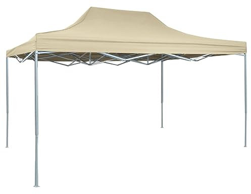 ZEYUAN Profi-Partyzelt Faltbar, Festzelt, Pavillion, Bierzelt, Garten Party Zelt, Gartenzelt, Grillpavillon, 3×4 m Stahl Creme