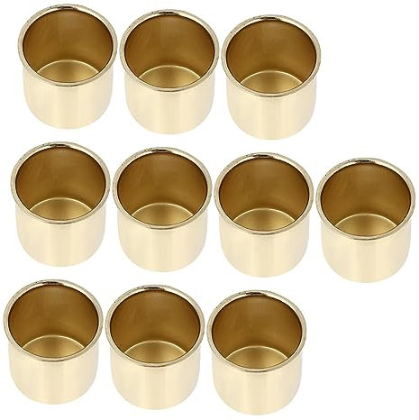 Yardenfun 10pcs Simple Candle Cup Iron Art Candle Holder Xmas Christmas Decor Diy Wreath Accessory Random Style