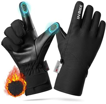 INBIKE Winterhandschuhe Wasserdichjt Fahrradhandschuhe Radhandschuhe Skihandschuhe Thermo Thinsulate Handschuhe für Fahrrad Motorrad Ski Work Driving Schwarz M