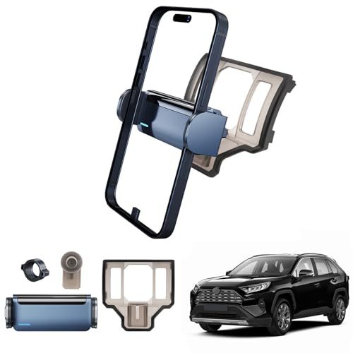 Coleya Soporte Móvil Coche Compatible con Toyota RAV4 2019-2024, Toyota RAV4 Accesorios Soporte para Teléfonos Móviles Eléctricos, Rotación de 360°, para Todos Smartphones 4-7