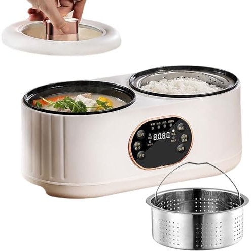 Cuiseur Automatique à Double revêtement, mijoteuse 1 KW avec écran Tactile Intelligent, faitout de 3,6 L avec minuterie 24 Heures et Conservation de la Chaleur 8 Heures, Petit cuiseur à Riz