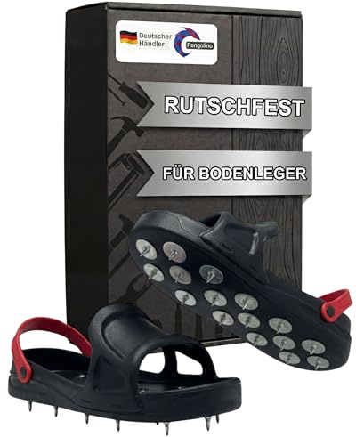Pangolino Nagelschuhe XL – Nagelsohle für Epoxidharz, Estrich & Spachtelmassen | 26 Spikes | Profi Bodenbeschichtung Schuhüberzieher | einfaches Anziehen ohne Schnallen | Größe XL