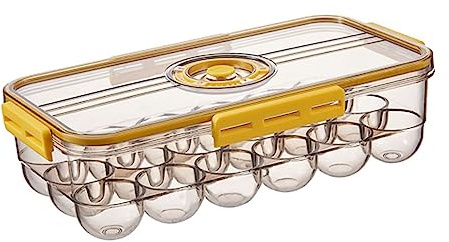 UKCOCO Convenient Egg Box Creative Egg Holder Waterproof Reusable 18-Compartment Storage Tray for Refrigerator Door Organization Kitchen Freshness Preservation