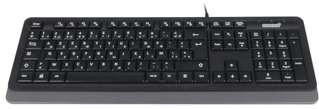 INOVU BW10 AZERTY+ (AZERTY, Français) - Clavier PC - AZERTY amélioré - Usage bureautique/multimédia - Résiste aux éclaboussures - Filaire - Touches multimédia - Confort de Frappe - Noir
