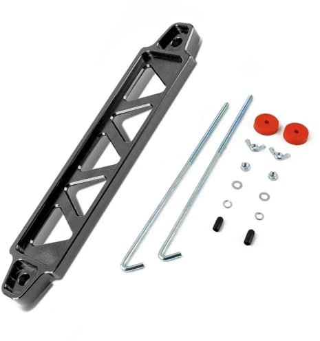 SQIFBA Motorlager 218mm / 190mm Aluminium Universal Batterie Auto Batterie Tie Down Halterung Halterung Klammer Bar Für Civic Für EK Für EG Motor Lagerung(Schwarz)