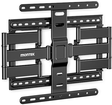 monTEK 1.1 Ultra Slim TV Wall Bracket for 37-75 Inch TVs up to 60kg | Heavy Duty TV Bracket, Full Motion Articulating TV Wall Mount, Swivel & Tilt, Max VESA 400x400mm, Fits 16/18 Studs