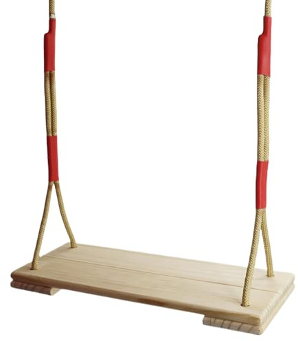 Schaukel für den Außenbereich, aus Holz, Schaukelsitz für Erwachsene, mit Seil verstellbar, hohe Tragfähigkeit, Freizeit, Mädchen, Jugendliche und Erwachsene