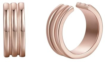 KnSam Echt-Gold Schmuck Ohrringe 9 Karat Rotgold 375, Ohrklemme Kreis, Ohrringe Jugendstil 9K Rosegold, Rose Gold