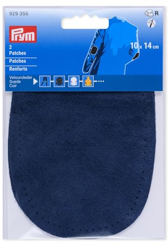 Prym 929356 Patches Veloursleder, zum Aufnähen, 10 x 14cm, marine