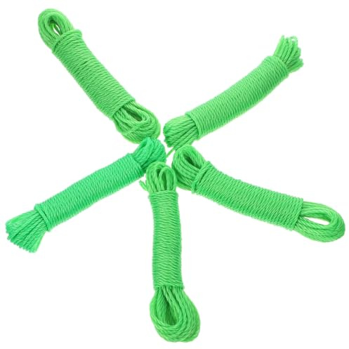 FUNOMOCYA 5 Piezas Cuerda de Tender Ropa Antideslizante de Nailon Resistente al Viento para Exterior y Camping Cuerda de Viaje para Colgar Ropa Jardín o Actividades