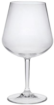 Set di 4 Bicchieri da Vino in Acrilico infrangibili, capacità 12 Once, Design Elegante, Feste, Blu