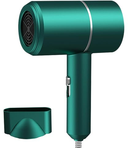 HIULLEN Hair Dryer, Travel Hairdryer, Fast Drying Ionic Hairdryer with Hot and Cold Button, Foldable Hair Dryer with 1 Concentrator, Fast Drying Blow Dryer for Women Man Home Salon Travel (Green)