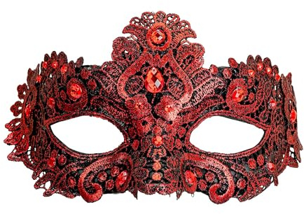 W WIDMANN MILANO Party Fashion - Venezianische Augenmaske mit Glitzer | Maske für Damen & Herren, Accessoire für Maskenball, Karneval, Mottoparty
