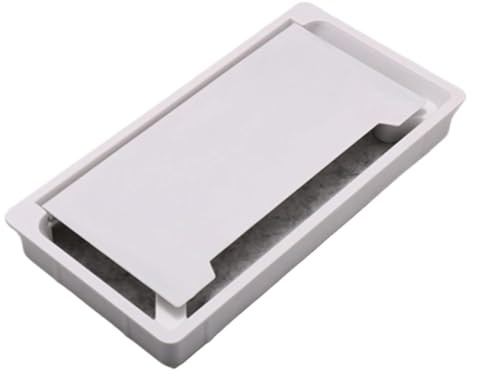 Pasacables de escritorio, pasacables, Pasacables rectangular de ABS for mesa, organizador cables for ordenador, escritorio, herrajes for muebles(White)