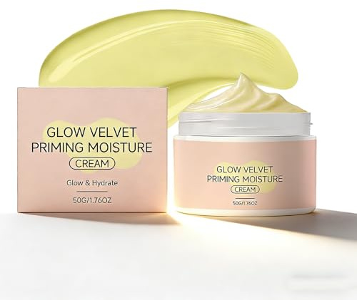 Glow Velvet Priming Moisture Cream, Pore Blurring and Makeup Gripping Primer, Moisturizing & Nourishing Skincare for Soft Skin for All Skin (1pcs)