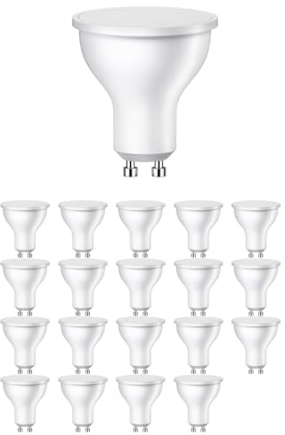 ledscom.de 20x GU10 LED-lampor, PAR16, varmvit (2700 K), 5 W, 450lm, 103°, matt