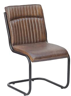 MASSIVMOEBEL24.DE Freischwinger braun Iron Label #03 | 1 Stück 10 kg Industrial montiert