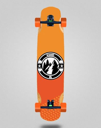 Skate Skateboard Longboard Complete Mix Bamboo 38x8.45 Sakari Downhill Juice orange