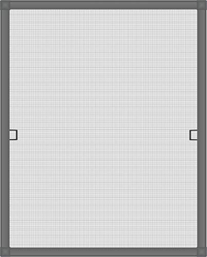 Nematek Fliegengitter Alurahmen Fenster LIGHT, ohne Bohren - Insektenschutz Gitter mit Rahmen Moskitonetz Alu - Mückengitter Fenstergitter Fliegengitter (100 x 130 cm, anthrazit)