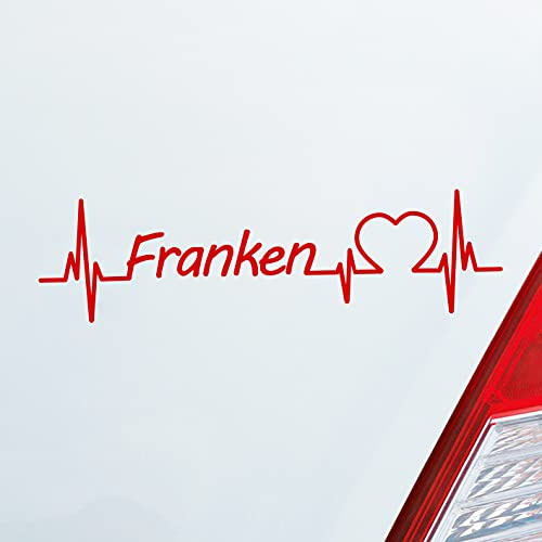 Hellweg Druckerei Auto Aufkleber Franken Puls Herzschlag Fun Sticker Heckscheibenaufkleber Autoaufkleber mit Ferien Region Motiv