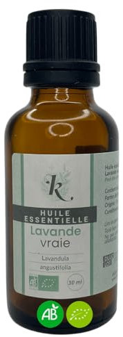 KLARCHA - Lavande Vraie 30 ml - Huile Essentielle Artisanale Bio HEBBD Lavande Vraie, Fine ou Officinale – Origine France - 100% Pure et Naturelle - Labellisée ECOCERT