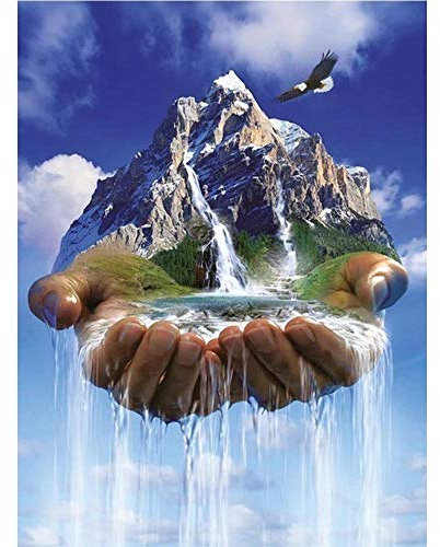 Puzzle 5000 Teile,Wasserfall unter Schneeberg Puzzle für Erwachsene,Impossible Puzzle, farbenfrohes Legespiel,Geschicklichkeitsspiel für die ganze Familie,Erwachsenenpuzzle ab 14 Jahren-61.61x41.53 Z