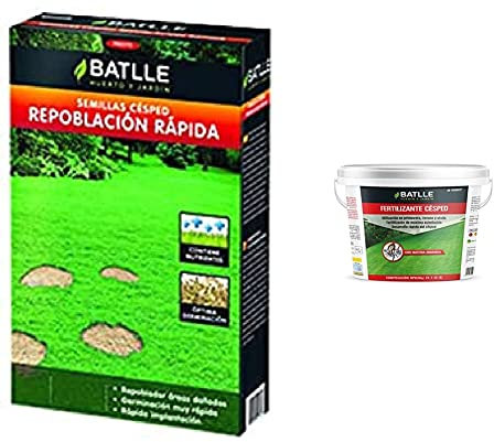 Semillas BatlleSemillas De Césped - Césped Repoblación Rápida 5Kg - Batlle + Abonos - Fertilizante Césped Cubo 5Kg - Batlle
