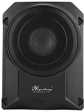 Yctze Subwoofer de Coche, 600w Dc12v Subwoofer Activo bajo el Asiento del Coche Altavoz de Graves Amplificador de Audio Universal Negro