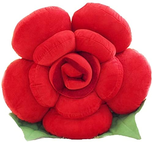 YILANLAN Rose Kissen süße dekorative Blume Plüschkissen Cartoon kreative Kissen Sofakissen Bettkissen (40cm, Red)