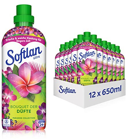 Softlan Ultra Weichspüler Bouquet der Düfte Paradise Collection 12x 650ml - langanhaltende frische, weiche Wäsche