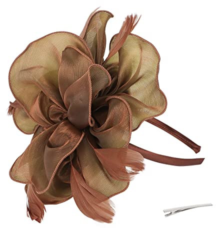 Damen Fascinator Hut Hochzeit Braut Mesh Kopfbedeckung Frauen Mädchen Haar Clip Accessoire Elegant Klassisch Party Haarschmuck Federn Blumen Kopfschmuck 20er Jahre Stirnband für Kirche Tea Cocktail