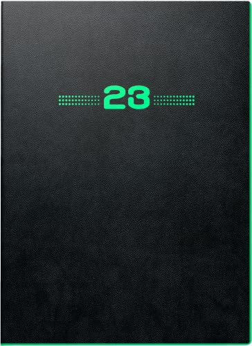 BRUNNEN Wochenkalender NEON Modell 796 2023 Blattgröße 14,8 x 20,8 cm schwarz mit Neonkante grün