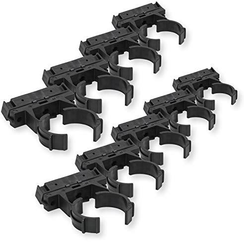 PVC Fitting Rohrschelle Ø 47-51mm Rohr-Clips Rohrklemme Rohrhalterung für PVC Rohr und PVC Schlauch, Qualität aus Europa, Menge: 9 Stück