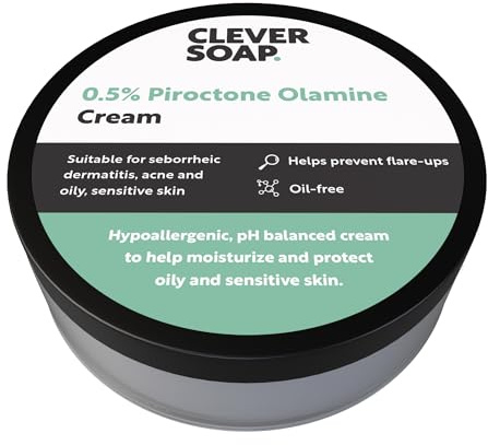 Clever Soap 0,5% Piroctone Olamina Gesichts- & Körpercreme – Hilft bei der Vorbeugung von Ausbrüchen – Geeignet für seborrhoische Dermatitis, Psoriasis, Akne, trockene & fettige, empfindliche Haut
