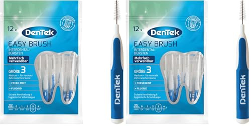 Dentek Easy Brush ISO 3 (Pack of 12 (Packung mit 2)
