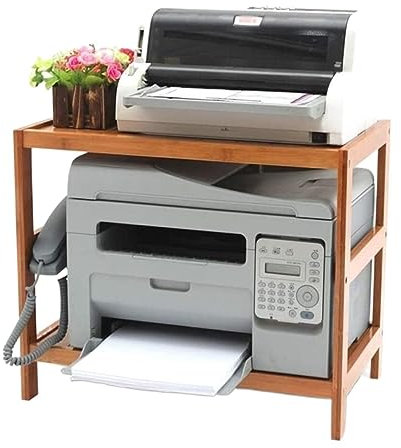Druckertisch Druckerständer Druckerhalter 2-lagiger Druckerständer Aus Bambus, Schreibtisch-Organizer Mit Ablagefach Für Drucker, Bücher, Arbeitsplatz-Organizer Für Das Heimbüro Drucker Regal Druckerr