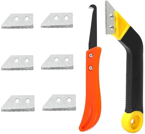 Pro Grout Removal Tool, Tile Grout with 5 Pieces Extra Replacement Accessories and 1 Hand Saw Angled Grout Rake for Tile Cleaning
