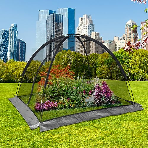 Kapler Rete di copertura per laghetto, 3 x 2,4 m, per esterni, copertura per laghetto, cupola per laghetto con cerniera e picchetti, protezione per stagni koi, piante e verdure, tenda protettiva