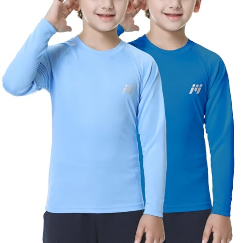 MEETWEE Niño Chica Manga Larga Rash Vest Guard Niños Natación Top UV Protección Solar para Surf Piscina de Playa