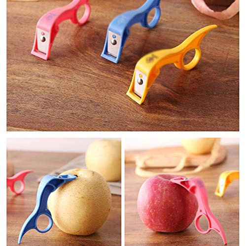 QTANZIQI Pelafrutta Portatile per Dormitori - Sbuccia Senza Facilità Pere, Kiwi e Mele - Pelapatate Blu Vivace