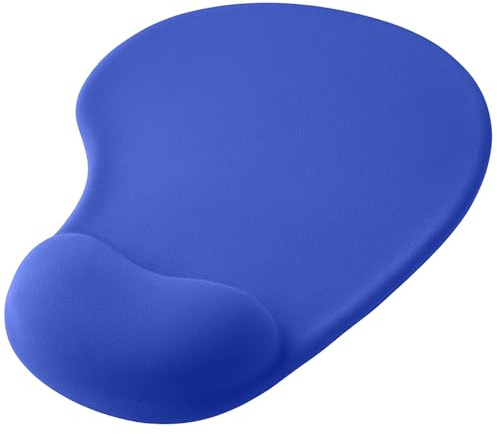 OcioDual Mauspad mit gelkissen Handgelenkauflage, Ergonomische Mousepad mit Handauflage, Mauspad Blau Mouse Pad Weicher Stoff mit Rutschfester Gummibasis für Laser und Optische Mäuse