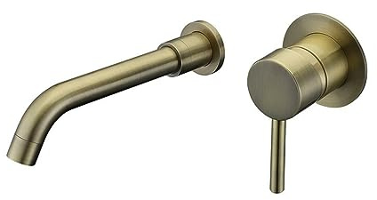IJPDXOLBQ Fixed Swivel Spout Wall Mounted Brushed Bronze Antique Bathroom Faucet - Less Rough-in Valve, Silver