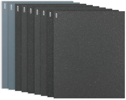 Schleifpapier Set 27 Stück Nass und Trocken Sandpapier 9 * 11 Zoll,Körnung 400 600 800 1000 1200 1500 2000 2500 3000 Nass und Trocken für Auto Metall Holz Lack Wände Glas Schleifen Finishing ﻿