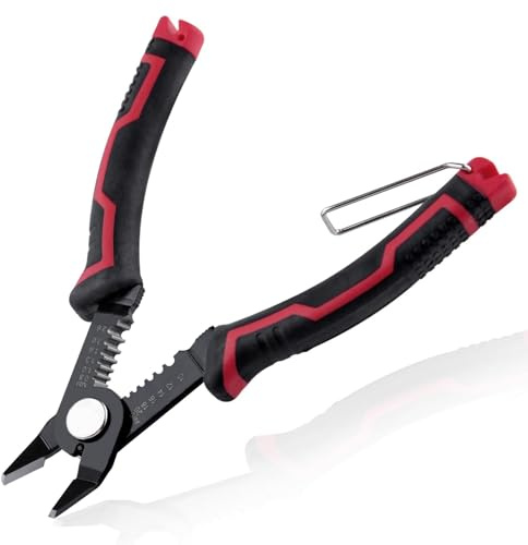 LEONTOOL 15,2 cm Drahtschneider, Bündigzange mit ergänzendem Abisolieren, 10–20 AWG Abisolierwerkzeug, Seitenschneider, Seitenschneidezange mit Sicherheitsschloss für Elektronik, Schmuck, 3D-Druck,