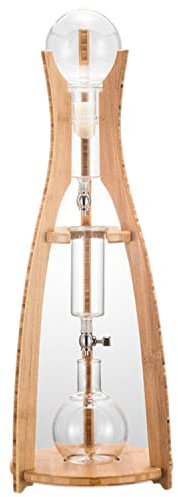 Cold Brew Drip Tower, 500ml/16.9oz Ice Coffee Maker with Adjustable Dripper, Detachable Glass Cold Brew Maker and Reusable Filter