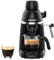 SOWTECH - Macchina per caffè espresso da 3,5 bar con montalatte e caffettiera portatile da 1 a 4 tazze per caffè con latte, cappuccino, 800 W, nero
