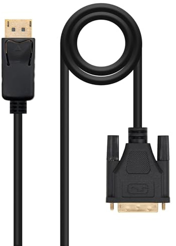 Blendend Câble convertisseur DisplayPort vers DVI, noir, longueur 1 m, idéal pour connecter des appareils avec sortie DisplayPort à des écrans ou projecteurs avec entrée DVI.
