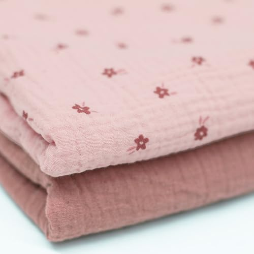 Musselin | Double Gauze | DITSY BLUME | nude pink | ab 0,5 m | Meterware