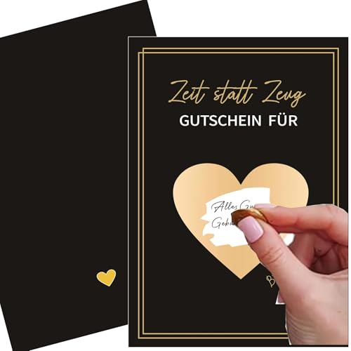 GEHENFRUCHT 8pcs Goldenes Ticket mit Rubbelkarte, Geschenkkarte zum selber ausfüllen mit Rubbellos, Kinogutschein, Reisegutschein,Hochzeit karte Geschenke für Frauen, Freundin, Mama Papa